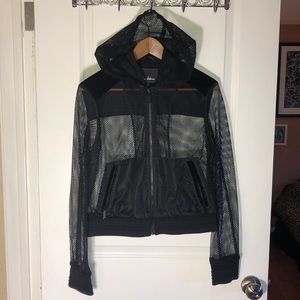 Sam Edelman mesh zip up with detachable hood